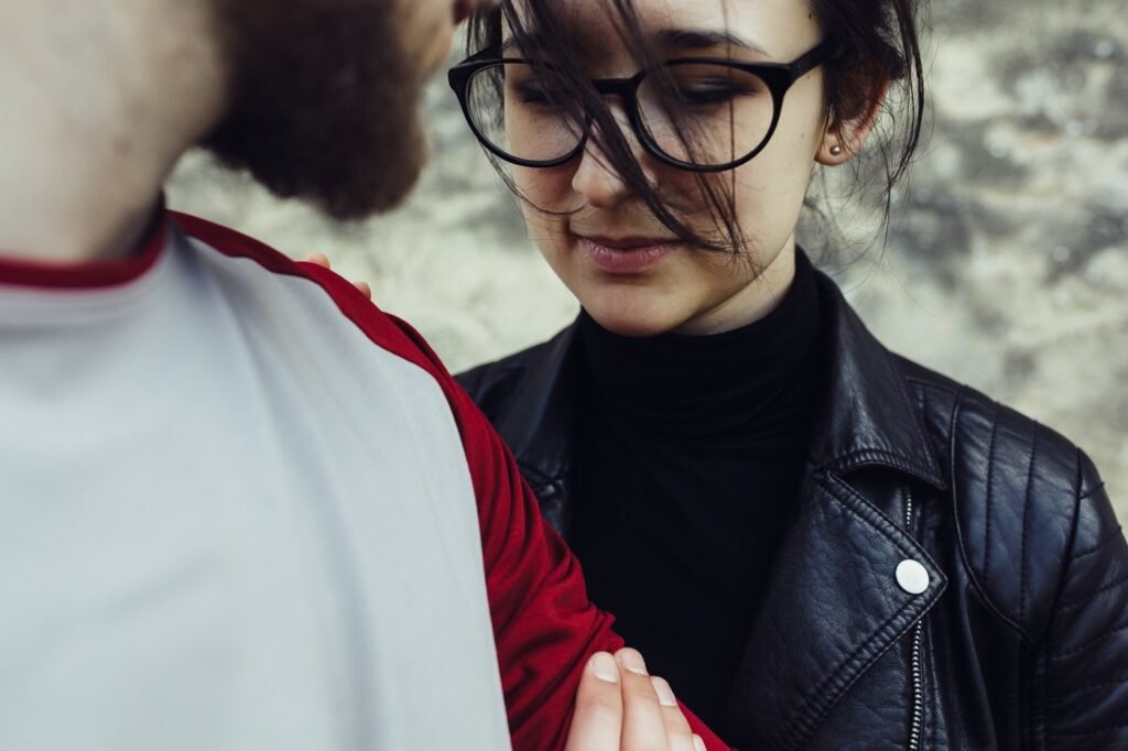 Person listening attentively during a conversation